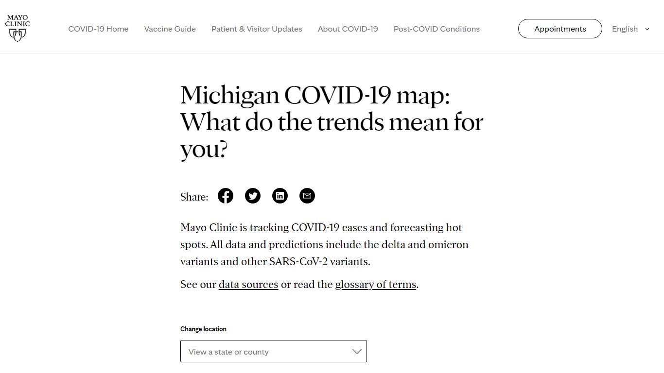 Michigan COVID-19 Map: Tracking the Trends - Mayo Clinic